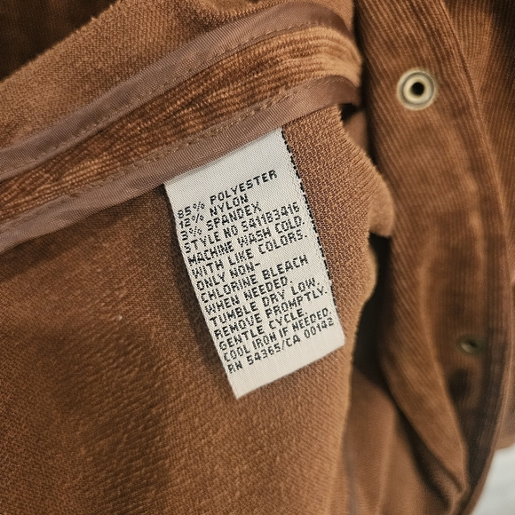 TANJAY Western Brown Corduroy Snap Button Shirt with Detail size L - Picture 4 of 13